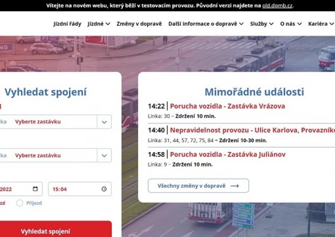 ​Brněnský dopravní podnik spouští nový, přehlednější web