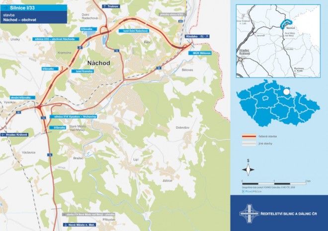 ŘSD hodlá v dubnu vypsat tendr na stavbu obchvatu Náchoda za 3,1 miliardy korun