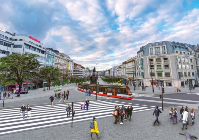 Stavba tramvajové trati na pražském Václavském náměstí začne 29. června