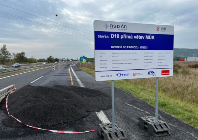 ŘSD zprovozní na D10 nový sjezd u Bezděčína