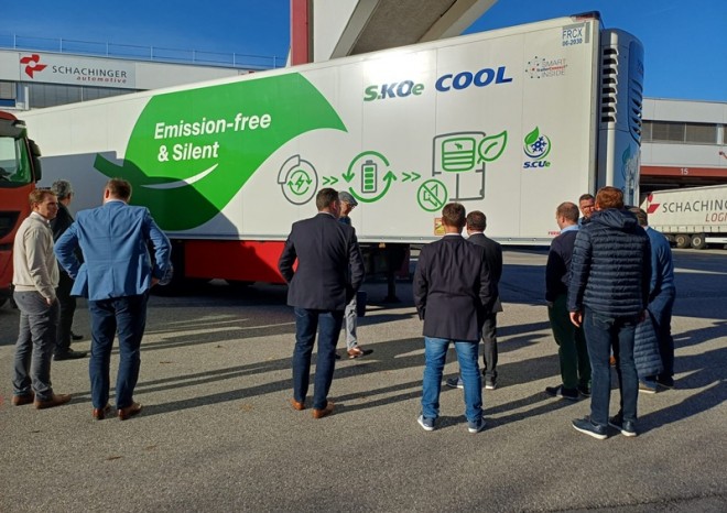 ​Schmitz Cargobull představil na workshopu CNL v Rakousku plně elektrický návěs S.KOe COOL
