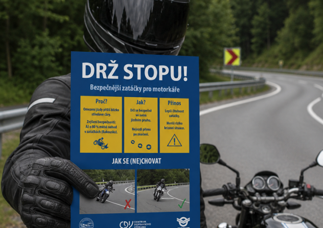 ​Drž stopu! Téměř 40 procent motorkářů zemře při nehodách v zatáčkách, speciální značení se rozšiřuje