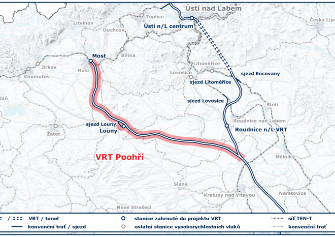 ​Ideální variantu VRT z Prahy do Mostu doporučí studie proveditelnosti