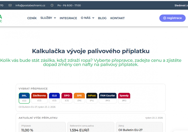 ​Pošta bez hranic: E‑shopy čeká zdražování dopravy, růst cen nafty zvedá palivové příplatky
