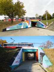​Tramvajové mosty DPMB prokoukly, zdobí je profesionální „graffiti“