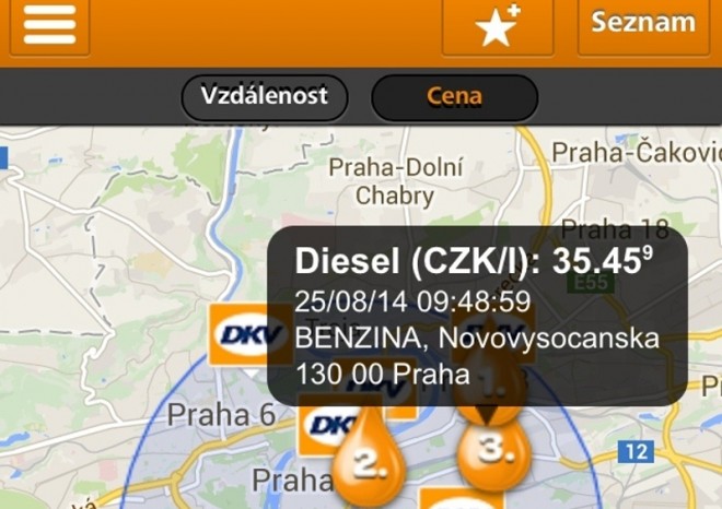DKV aplikace nyní ukazuje ceny paliv i v lokální měně