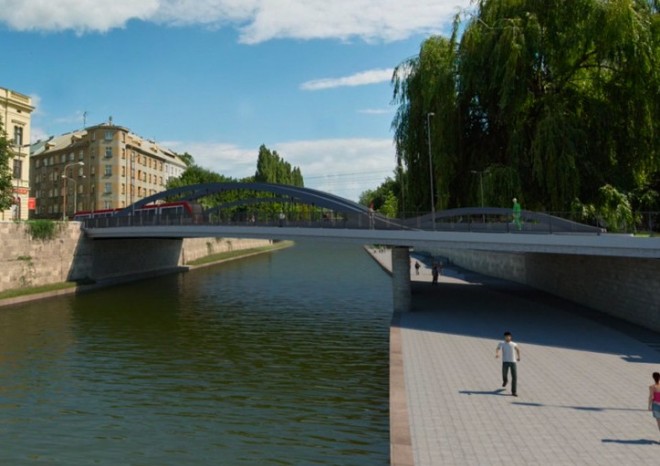Dělníci zahájí terénní úpravy u nového mostu v Olomouci, otevřen bude v létě