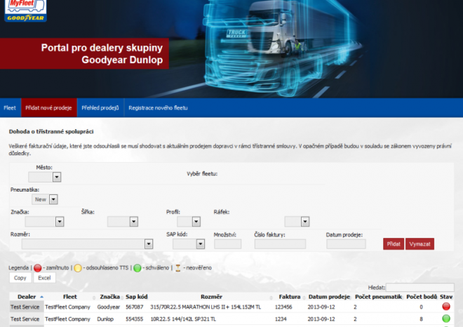 MyFleet umožňuje správu pneuhospodářství i menším firmám