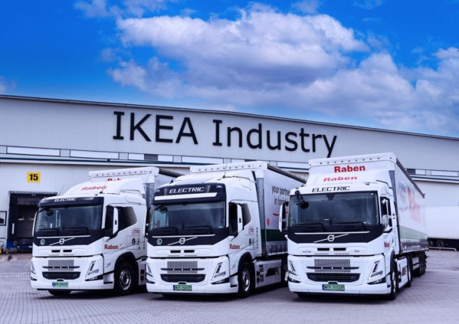 Volvo Trucks, IKEA Industry a Raben Group pokračují v cestě k nákladní dopravě s nulovými emisemi