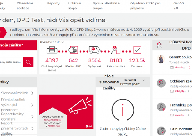 ​DPD spouští portál myDPD for business